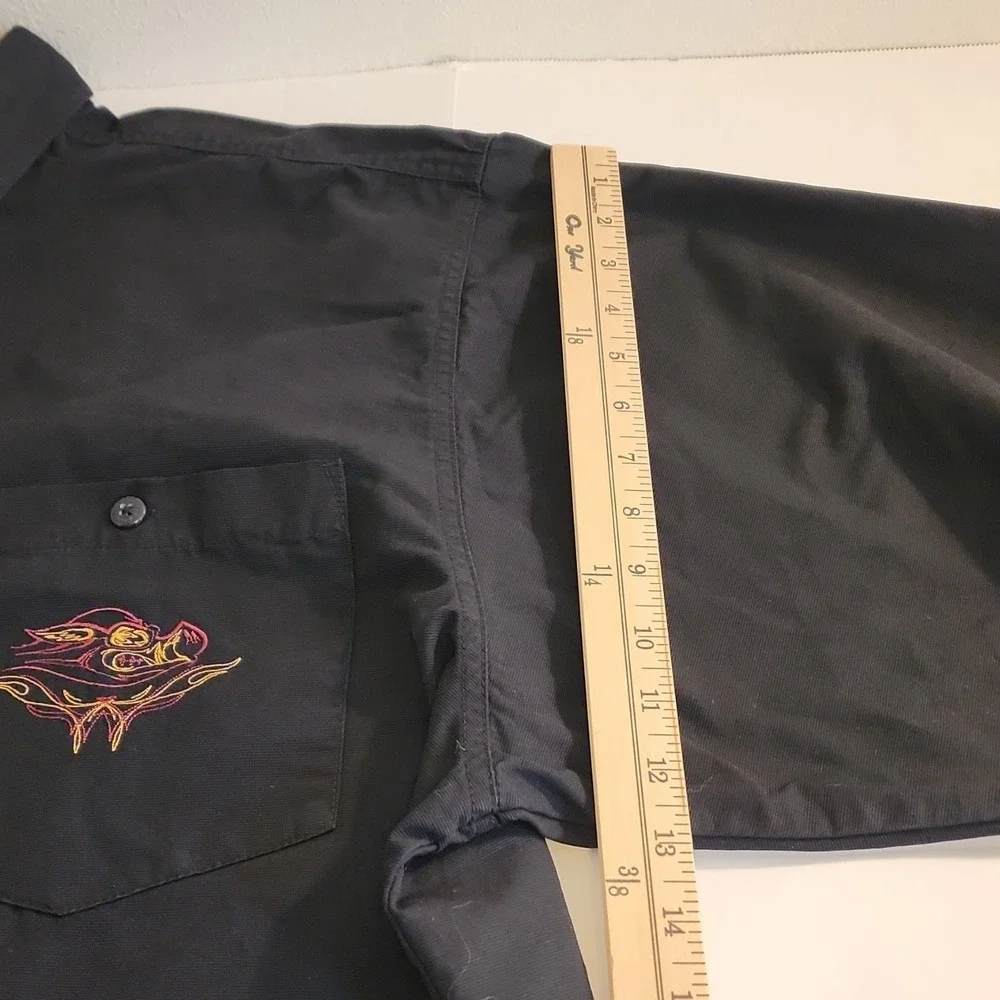 Harley Davidson Button Up Shirt Mens XXXL Black Short Sleeve‎ Casual Biker